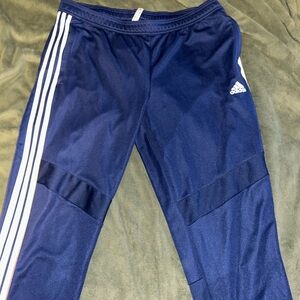 Adidas men’s/womens Blue Joggers with White Stripes